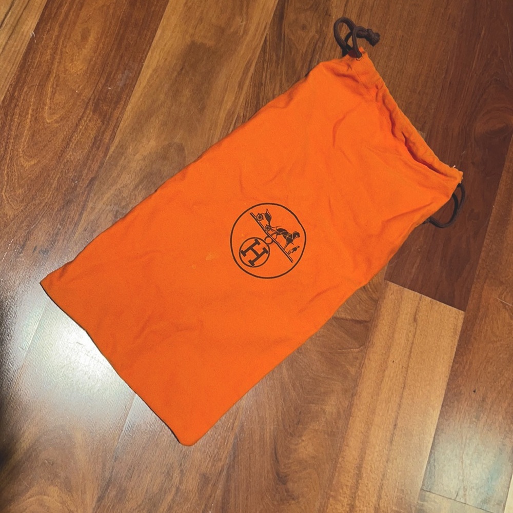 Hermès drawstring dustbag ORANGE HERMES DUSTBAG